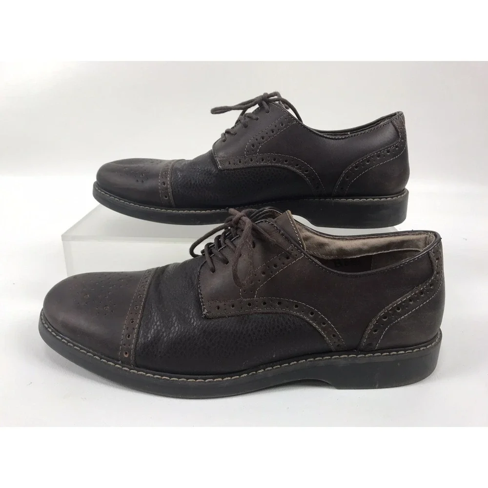 Bass Calabasas Mens Size 11 Brown Leather Derby Brogue Lace Up Dress Shoes